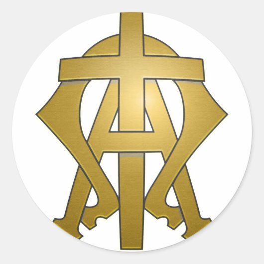 De Alpha & de Omega Sticker (Voorkant)