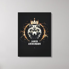 De Alpha Wolf. Voeg tekst of naam toe op canvaspri Canvas Afdruk