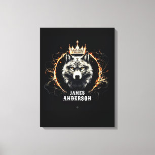 De Alpha Wolf. Voeg tekst of naam toe op canvaspri Canvas Afdruk