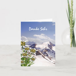 De alpiene Douane van het Edelweiss van de Bloem Bedankkaart