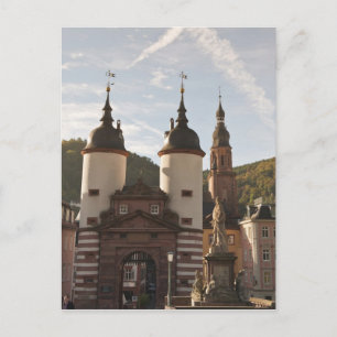 De Alte Brucke in de oude stad, Heidelberg, Duitsl Briefkaart