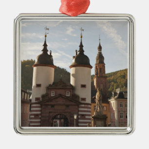 De Alte Brucke in de Oude Stad, Heidelberg, Duitsl Metalen Ornament