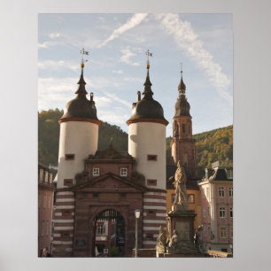De Alte Brucke in de Oude Stad, Heidelberg, Duitsl Poster