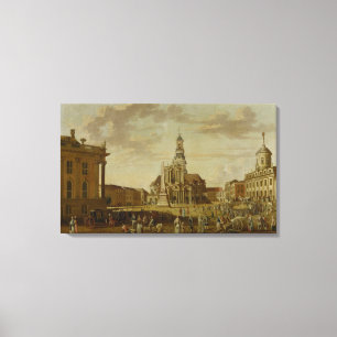 De Alter Markt met de St.-kerk. Canvas Afdruk