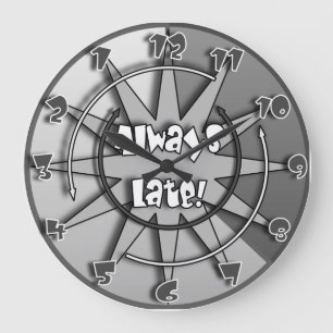 "De altijd laat" gekke, gemengde klok nr. 5