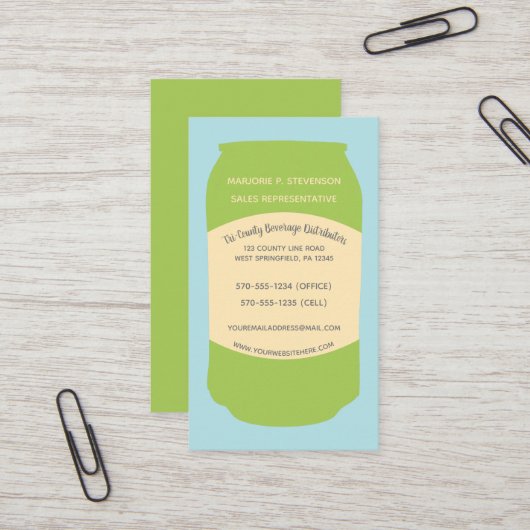 De Aluminium van de drankverdeler kan douane Visitekaartje (Voorkant / Achterkant in situ)