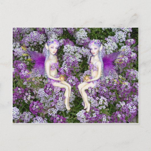 De Alyssum Twin Fairies Briefkaart (Voorkant)