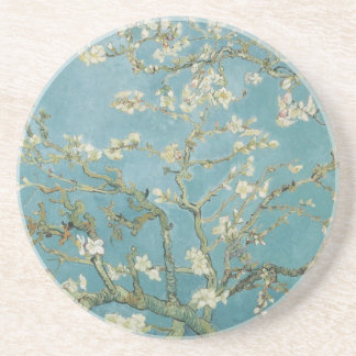 De Amandel van de Takken van Gogh van bloemen komt Zandsteen Onderzetter