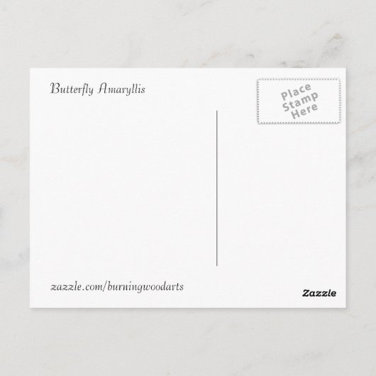 De Amaryllis van de vlinder Briefkaart (Achterkant)