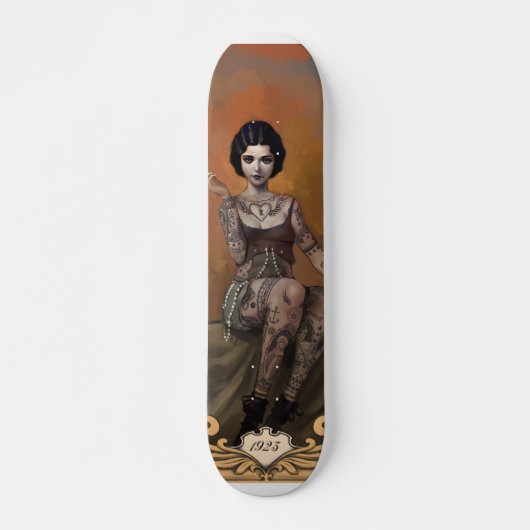 De Amazing Tattooed Lady Persoonlijk Skateboard (Voorkant)