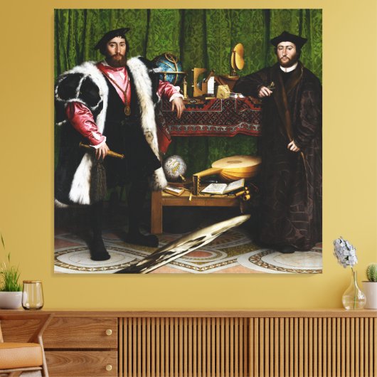 De ambassadeurs van Hans Holbein in de Younger Canvas Afdruk (Insitu (Woonkamer))