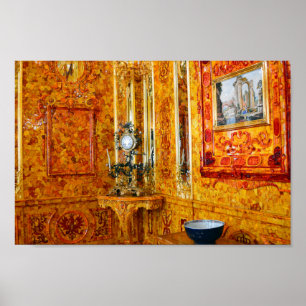 De Amber Room in Catherine Palace, Rusland 12x8 Poster