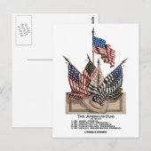 De American Flag ( Historical) Vision Test Briefkaart (Voorkant / Achterkant)