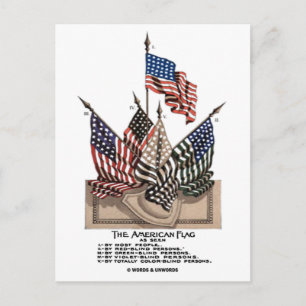 De American Flag ( Historical) Vision Test Briefkaart