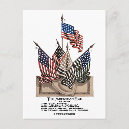 De American Flag ( Historical) Vision Test Briefkaart (Voorkant)