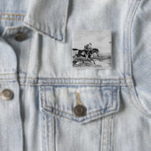 De American Pony Express Vierkante Button 5,1 Cm (In situ)
