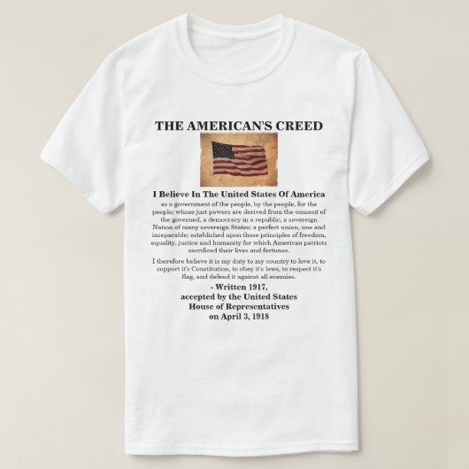 DE AMERIKAANS IS OPGERICHT T-SHIRT (Design voorkant)