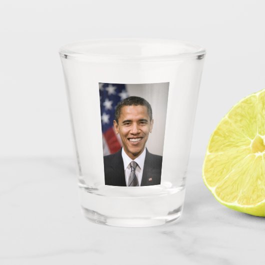 De Amerikaans president-elect Barack Obama Shot Glas (Voorkant)