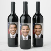 De Amerikaans president-elect Barack Obama Wijn Etiket (Flessen)