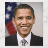 De Amerikaans president-elect Barack Obama Wijn Etiket (Enkel label)