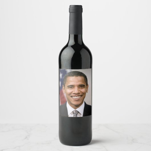 De Amerikaans president-elect Barack Obama Wijn Etiket (Voorkant)