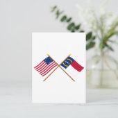 De Amerikaanse 13 sterren en North Carolina State  Briefkaart (Staand voorkant)