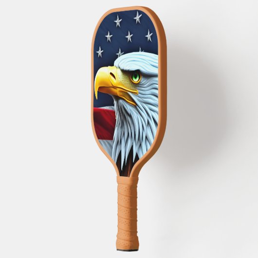 De Amerikaanse adelaar en het vlagpatriottische Pickleball Paddle (Links)