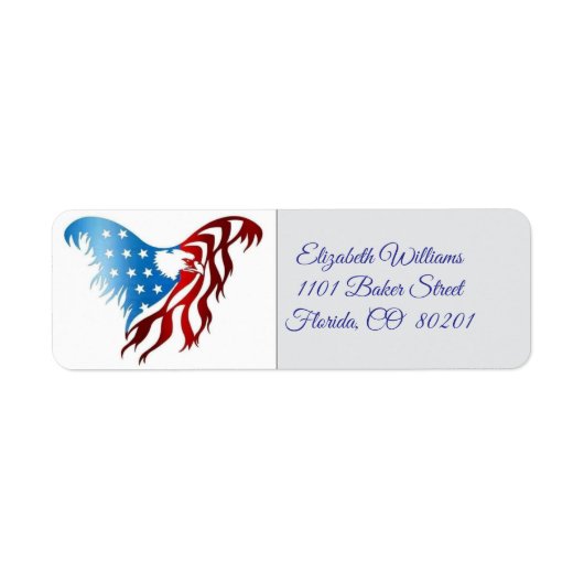 De Amerikaanse adelaar en vlag 🇺🇸 Etiket (Voorkant)