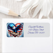 De Amerikaanse adelaar en vlag 🇺🇸 Etiket (Insitu)