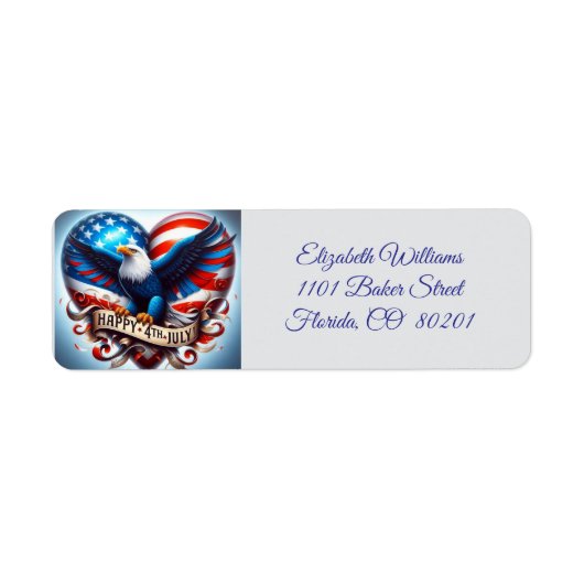 De Amerikaanse adelaar en vlag 🇺🇸 Etiket (Voorkant)