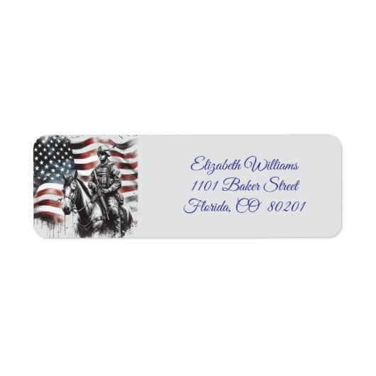 De Amerikaanse adelaar en vlag 🇺🇸 Etiket (Voorkant)