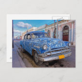 De Amerikaanse auto in Cienfuegos, Cuba briefkaart (Voorkant / Achterkant)
