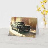 De Amerikaanse auto in Havana, de Cubaanse begroet Kaart (Gele Bloem)