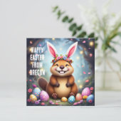 De Amerikaanse bever met het oor van een konijn Feestdagenkaart (Staand voorkant)