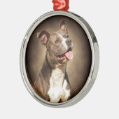 De Amerikaanse Blauwe Pit-Bull Metalen Ornament (Links)