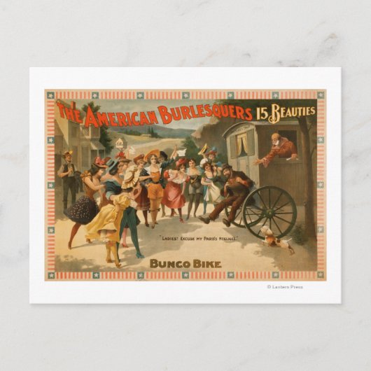 De Amerikaanse burlesquers 15 Beauties Briefkaart (Voorkant)