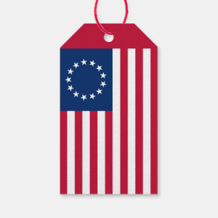 De Amerikaanse cirkelvlag van Betsy Ross Cadeaulabel