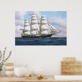 De Amerikaanse Clipper Flying Cloud op volle toere Poster (Keuken)