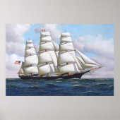 De Amerikaanse Clipper Flying Cloud op volle toere Poster (Voorkant)