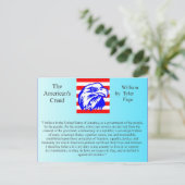 De Amerikaanse Creed Briefkaart (Staand voorkant)
