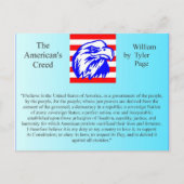 De Amerikaanse Creed Briefkaart (Voorkant)