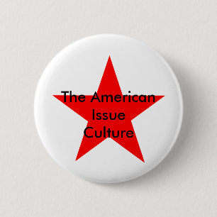 De Amerikaanse cultuur Star Red Ronde Button 5,7 Cm