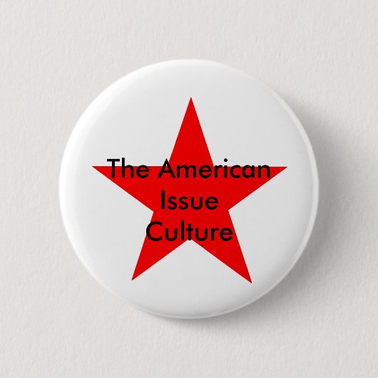 De Amerikaanse cultuur Star Red Ronde Button 5,7 Cm (Voorkant)