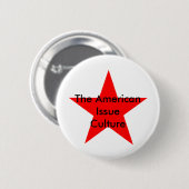 De Amerikaanse cultuur Star Red Ronde Button 5,7 Cm (Voorkant /achterkant)