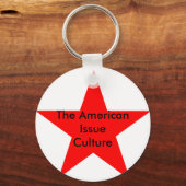 De Amerikaanse cultuur Star Red Sleutelhanger (Voorkant)