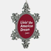 De Amerikaanse droom leven Tin Sneeuwvlok Ornament (Links)