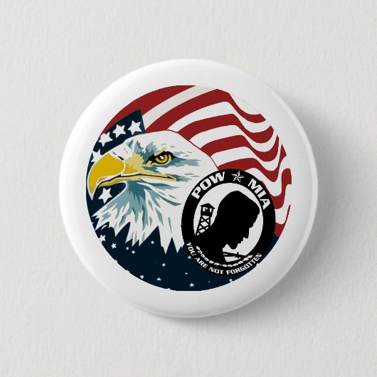 De Amerikaanse Eagle POW-MIA Ronde Button 5,7 Cm (Voorkant)