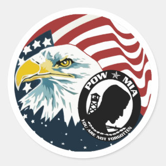 De Amerikaanse Eagle POW-MIA Ronde Sticker