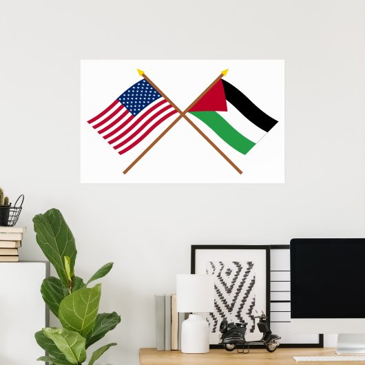 De Amerikaanse en Palestijnse Beweging Gewapende V Poster (Thuiskantoor)