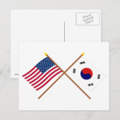 De Amerikaanse en Zuid-Koreaanse Kroatische vlagge Briefkaart (Voorkant / Achterkant)